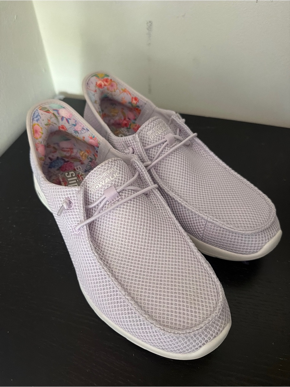 Skechers Women's Lavender Slip-On Mesh Sneakers - Picture 2 of 9